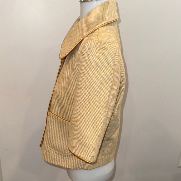 Tulle Small Women's Yellow Single Button Blazer Jacket - Picture 4 of 10